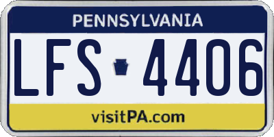 PA license plate LFS4406