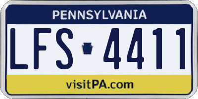 PA license plate LFS4411
