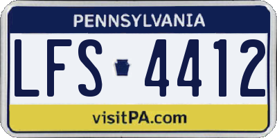 PA license plate LFS4412