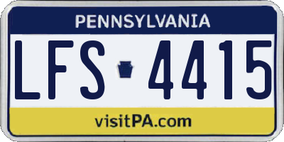 PA license plate LFS4415