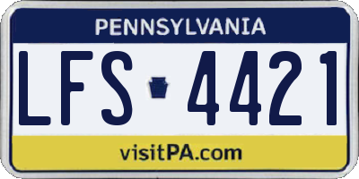PA license plate LFS4421