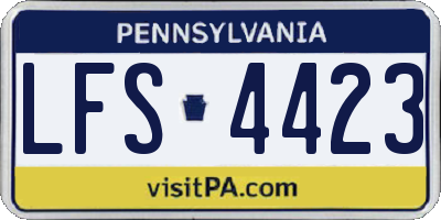 PA license plate LFS4423