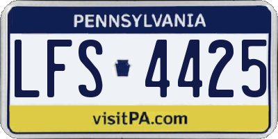 PA license plate LFS4425
