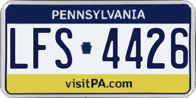 PA license plate LFS4426
