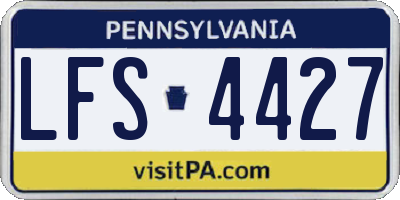 PA license plate LFS4427