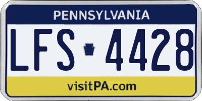 PA license plate LFS4428