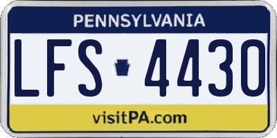 PA license plate LFS4430