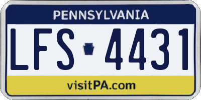 PA license plate LFS4431
