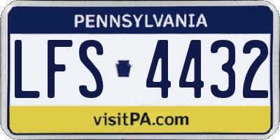 PA license plate LFS4432