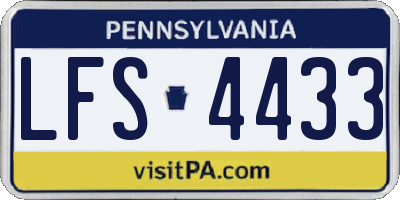 PA license plate LFS4433