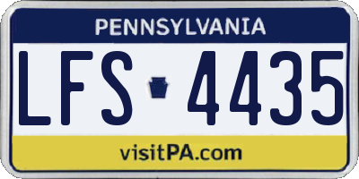 PA license plate LFS4435