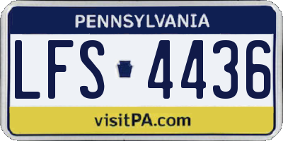 PA license plate LFS4436