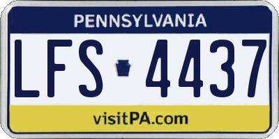 PA license plate LFS4437