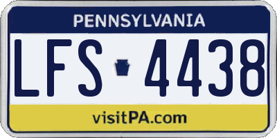 PA license plate LFS4438