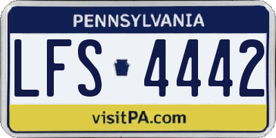 PA license plate LFS4442