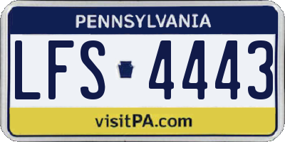 PA license plate LFS4443