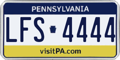 PA license plate LFS4444