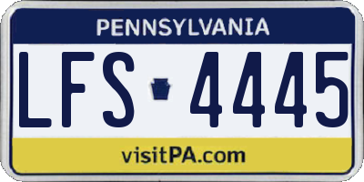 PA license plate LFS4445