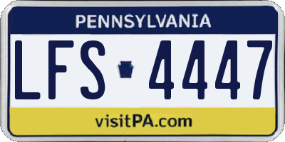 PA license plate LFS4447