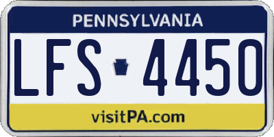 PA license plate LFS4450