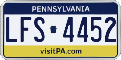 PA license plate LFS4452