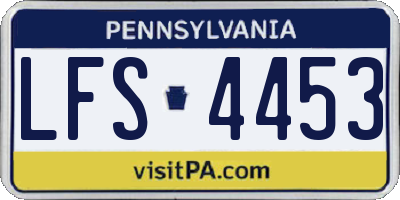 PA license plate LFS4453