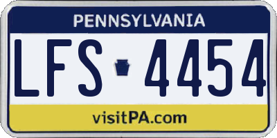 PA license plate LFS4454