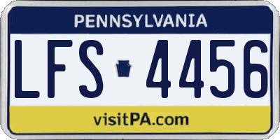 PA license plate LFS4456