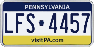 PA license plate LFS4457