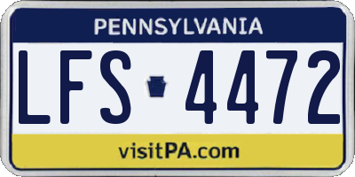 PA license plate LFS4472