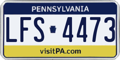 PA license plate LFS4473