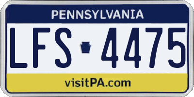 PA license plate LFS4475