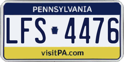PA license plate LFS4476