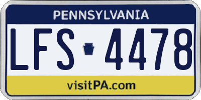 PA license plate LFS4478