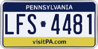 PA license plate LFS4481