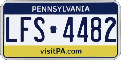 PA license plate LFS4482