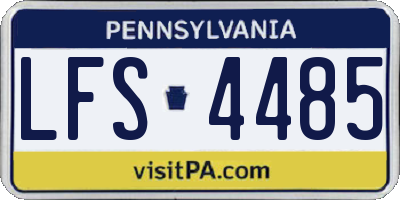 PA license plate LFS4485