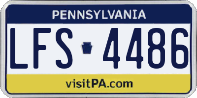 PA license plate LFS4486