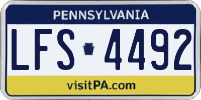 PA license plate LFS4492