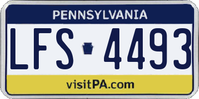 PA license plate LFS4493