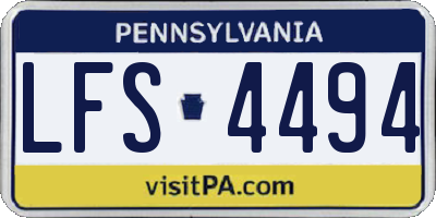PA license plate LFS4494