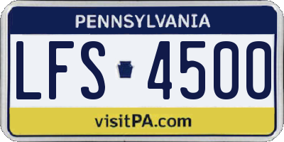 PA license plate LFS4500