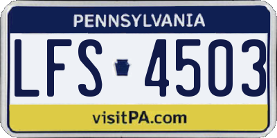 PA license plate LFS4503