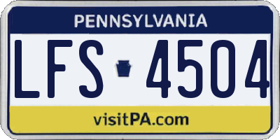 PA license plate LFS4504