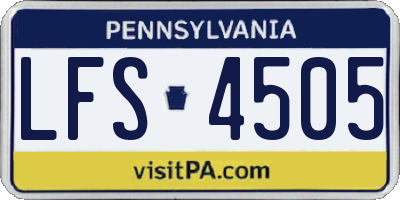 PA license plate LFS4505