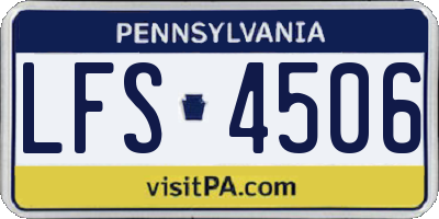 PA license plate LFS4506