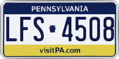 PA license plate LFS4508