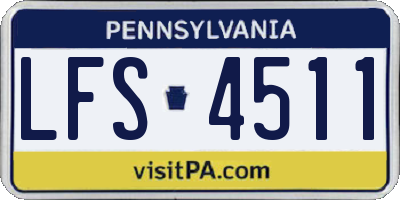 PA license plate LFS4511