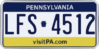 PA license plate LFS4512