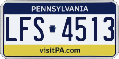 PA license plate LFS4513